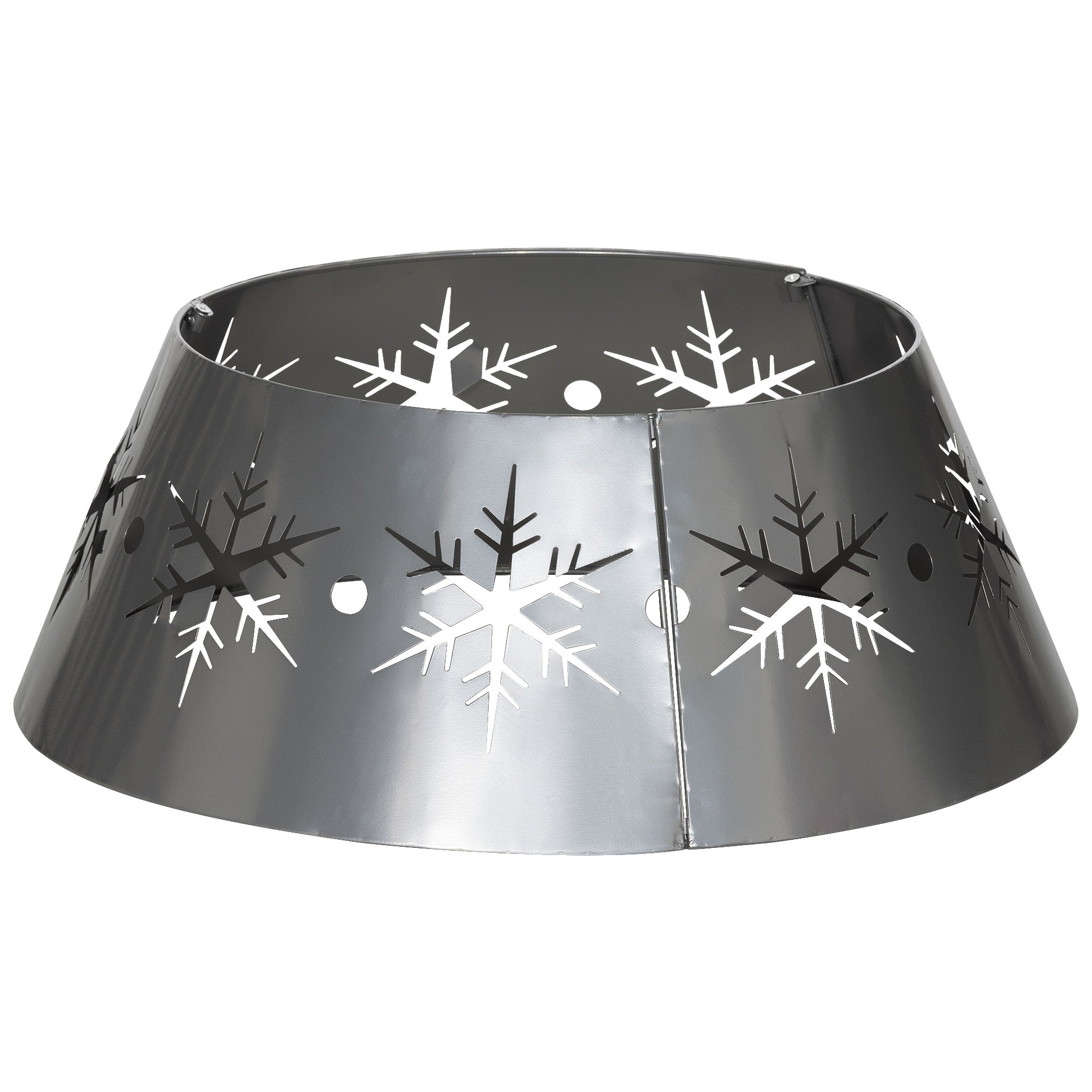 Christmas Tree Collar, 66cm Christmas Tree Base Cover with Hollow Snowflake Patterns, Xmas Decoration for Party, Holiday, Home, Silver