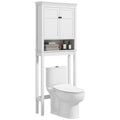 Over-Toilet and Appliance Storage Cabinet with Adjustable Shelves - White