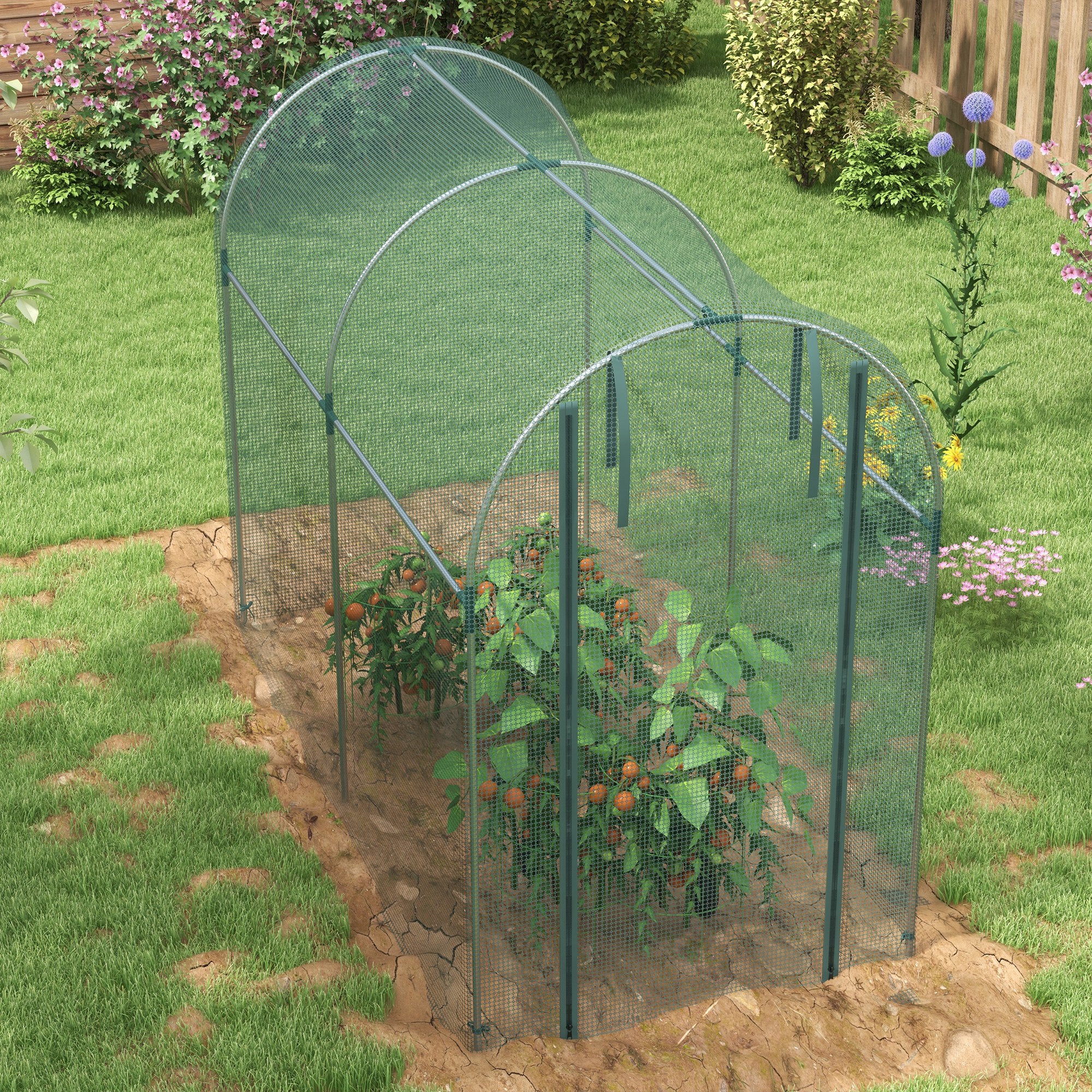 Mini Polytunnel Greenhouse 240 x 120cm - Green