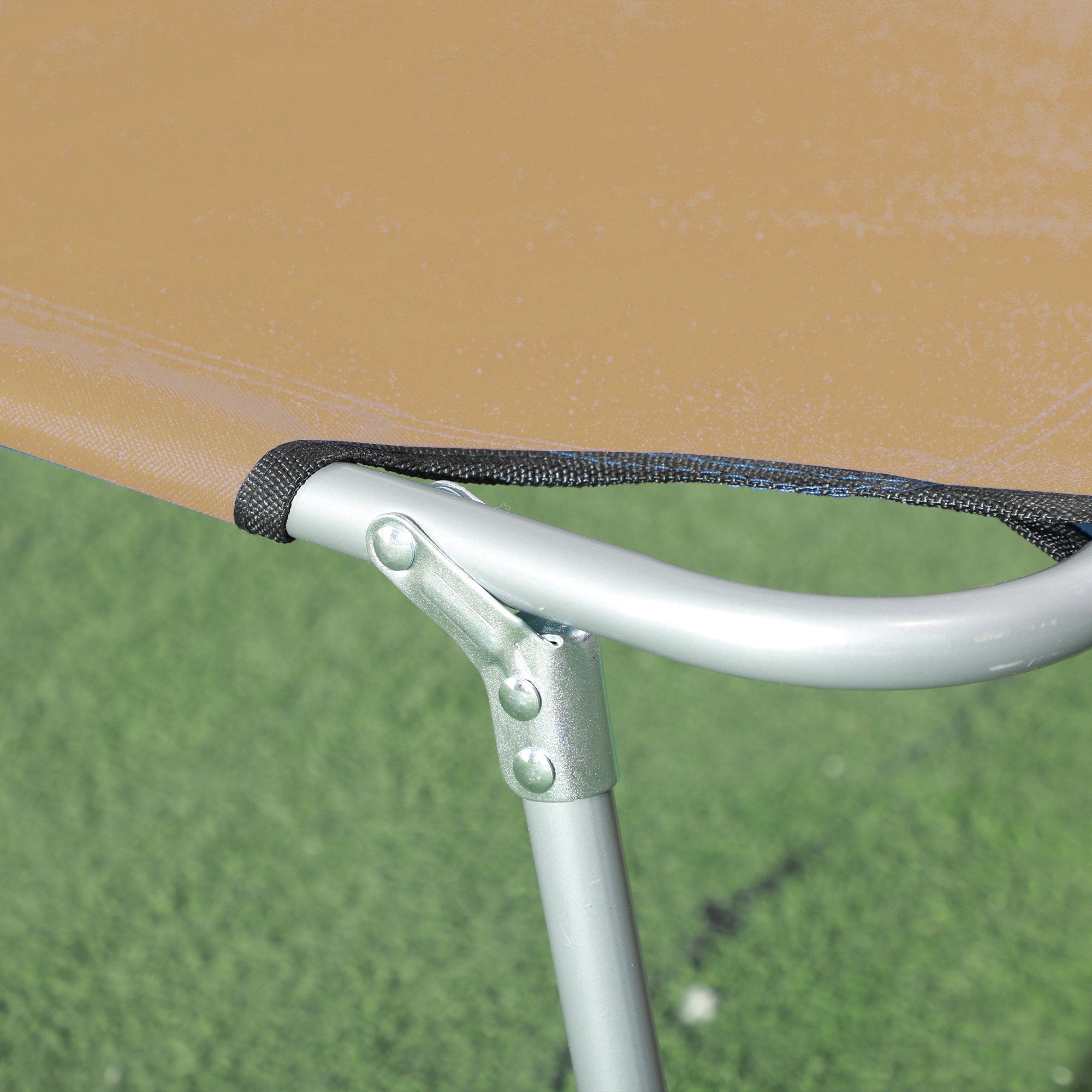 Sun Lounger, with Adjustable Face Canopy - Brown