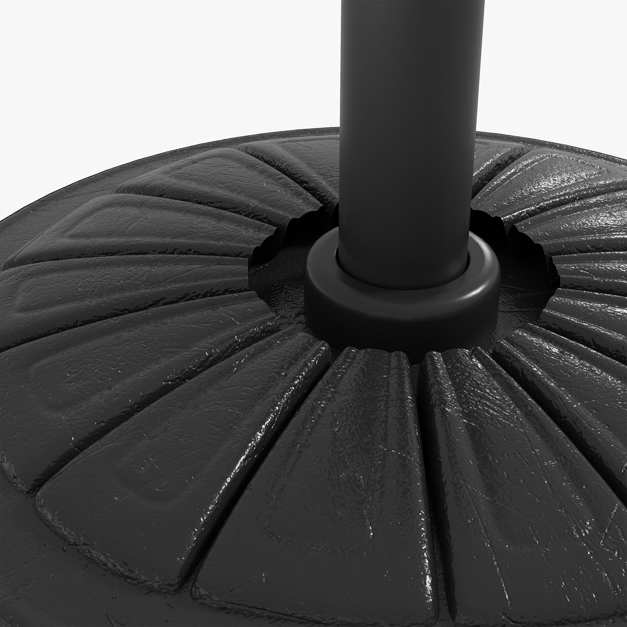Umbrella Base, Heavy Duty Concrete Base Holder with Steel Pole, Round Parasol Stand for Patio, Outdoor, Garden, Black