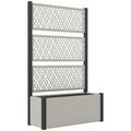 Garden Planter Box with Trellis, Liner for Climbing Plants, Vegetables, Flowers, Mixed-grey