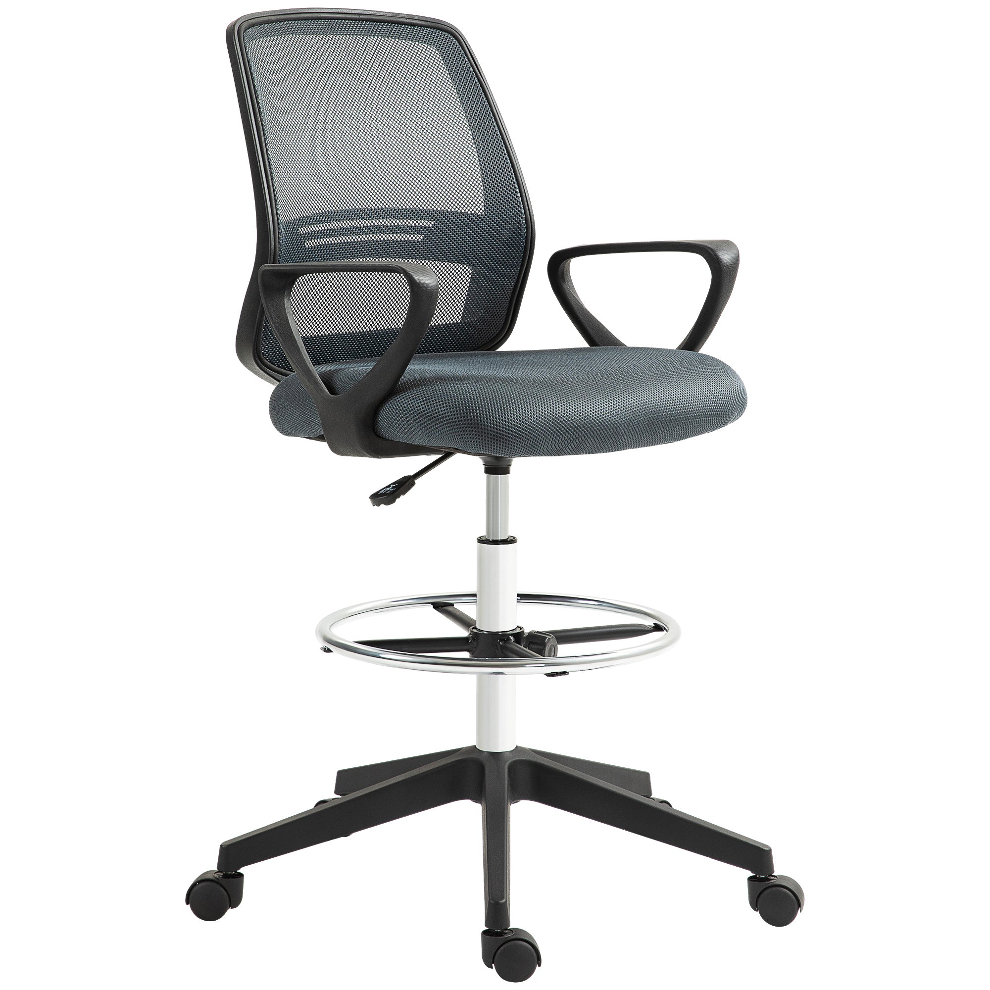 Ergonomic Mesh Back Drafting Chair Draughtsman Chair with Adjustable Height, Grey