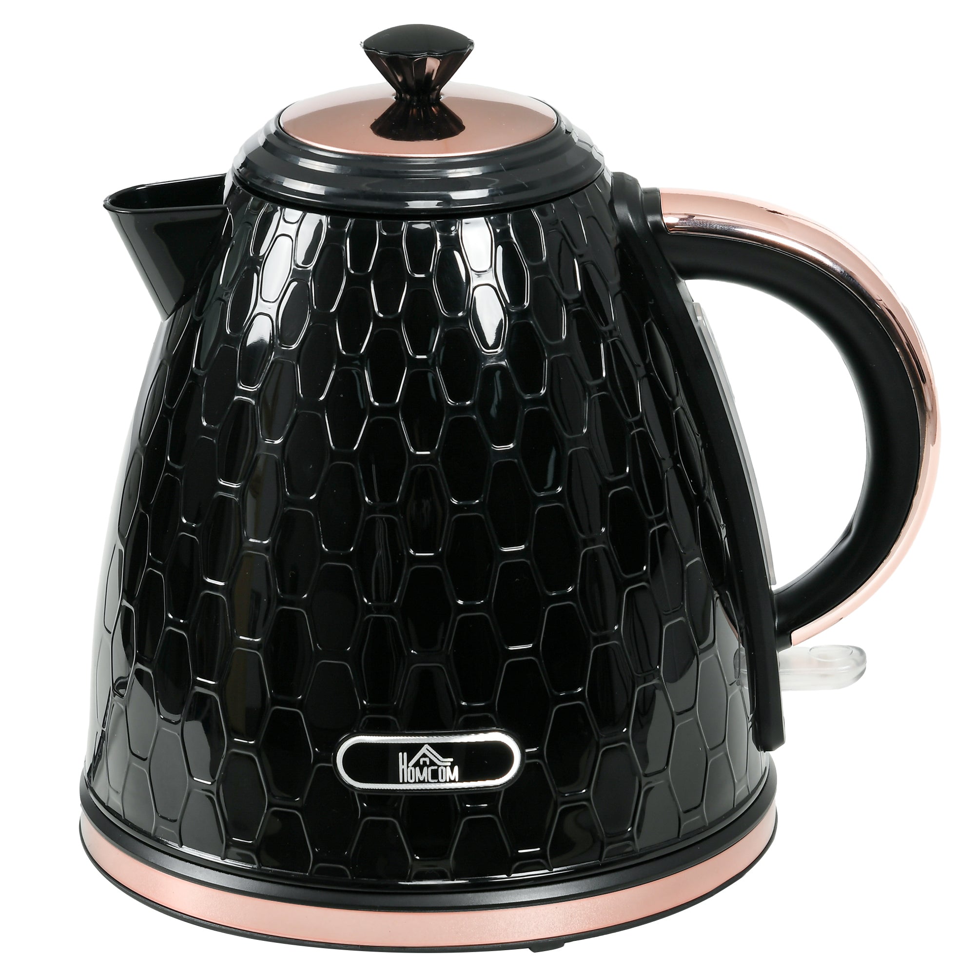 1.7L Electric Kettle 3kW Fast Boil with Auto Shut-off & Removable Filter - Black
