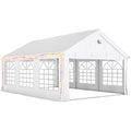 6 x 4 m Party Tent, Heavy Duty Gazebo Canopy with Windows, Outdoor Party Wedding Tent with 4 Removable Sidewalls
