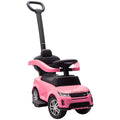 Land Rover Discovery Licensed Baby Push Car, 2-in-1 Ride on Car with Push Handle and Safety Guardrail, Pink