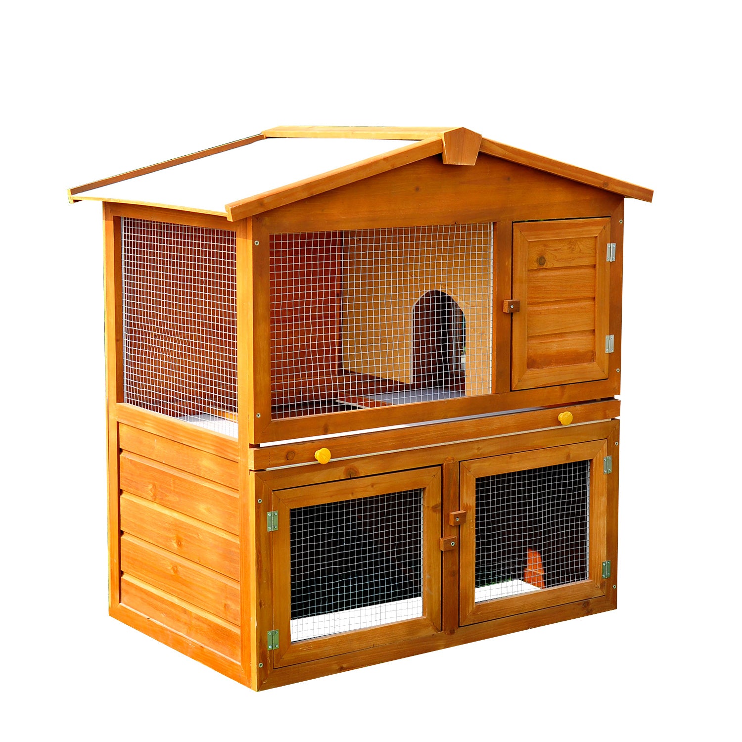 Wooden Rabbit Hutch House, Size (93.5x55x98 cm)