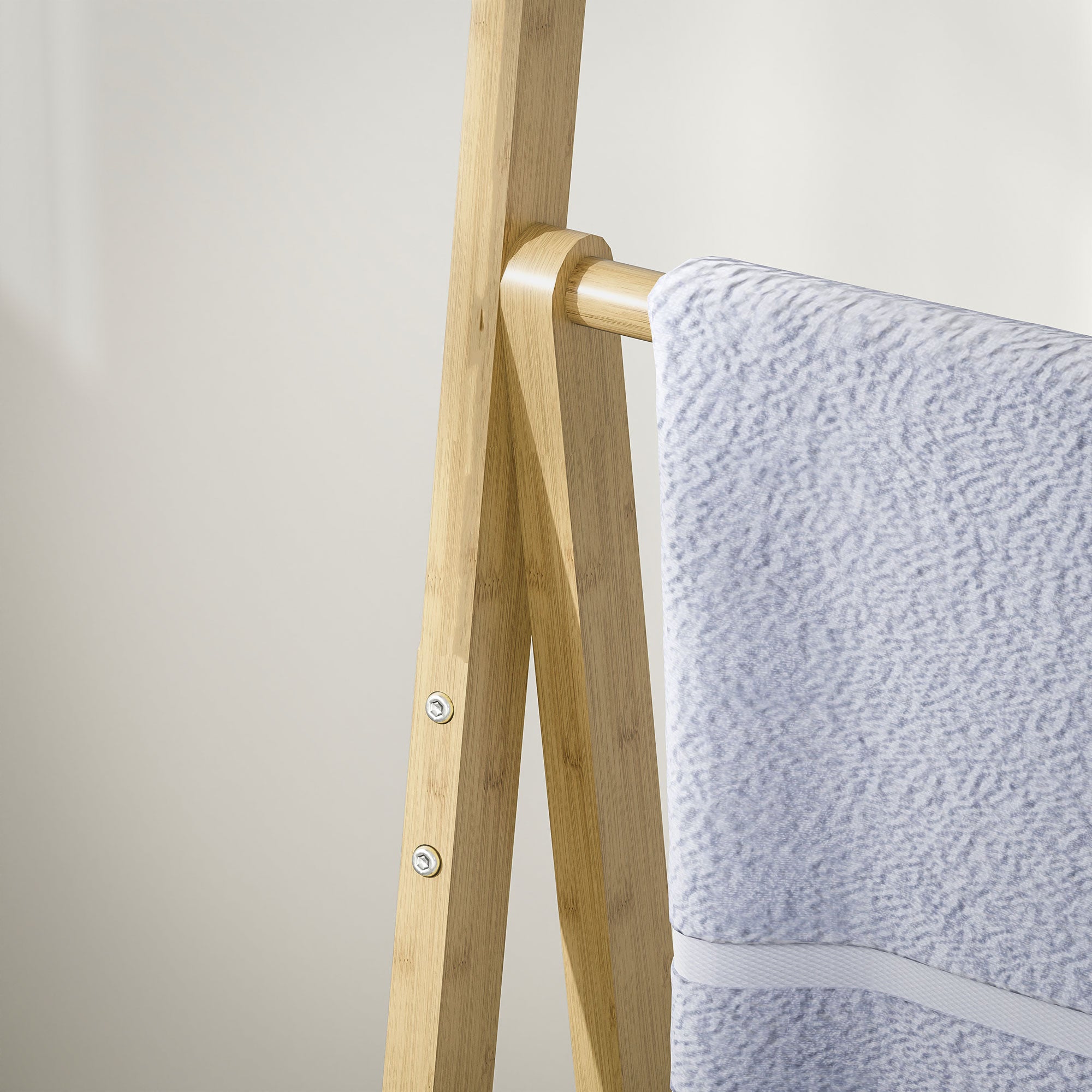 Three-Shelf Bamboo Storage Unit, with Towel Racks - Natural Finish