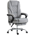 Massage Office Chair, Heated Reclining Computer Chair with Adjustable Height and Footrest, Grey