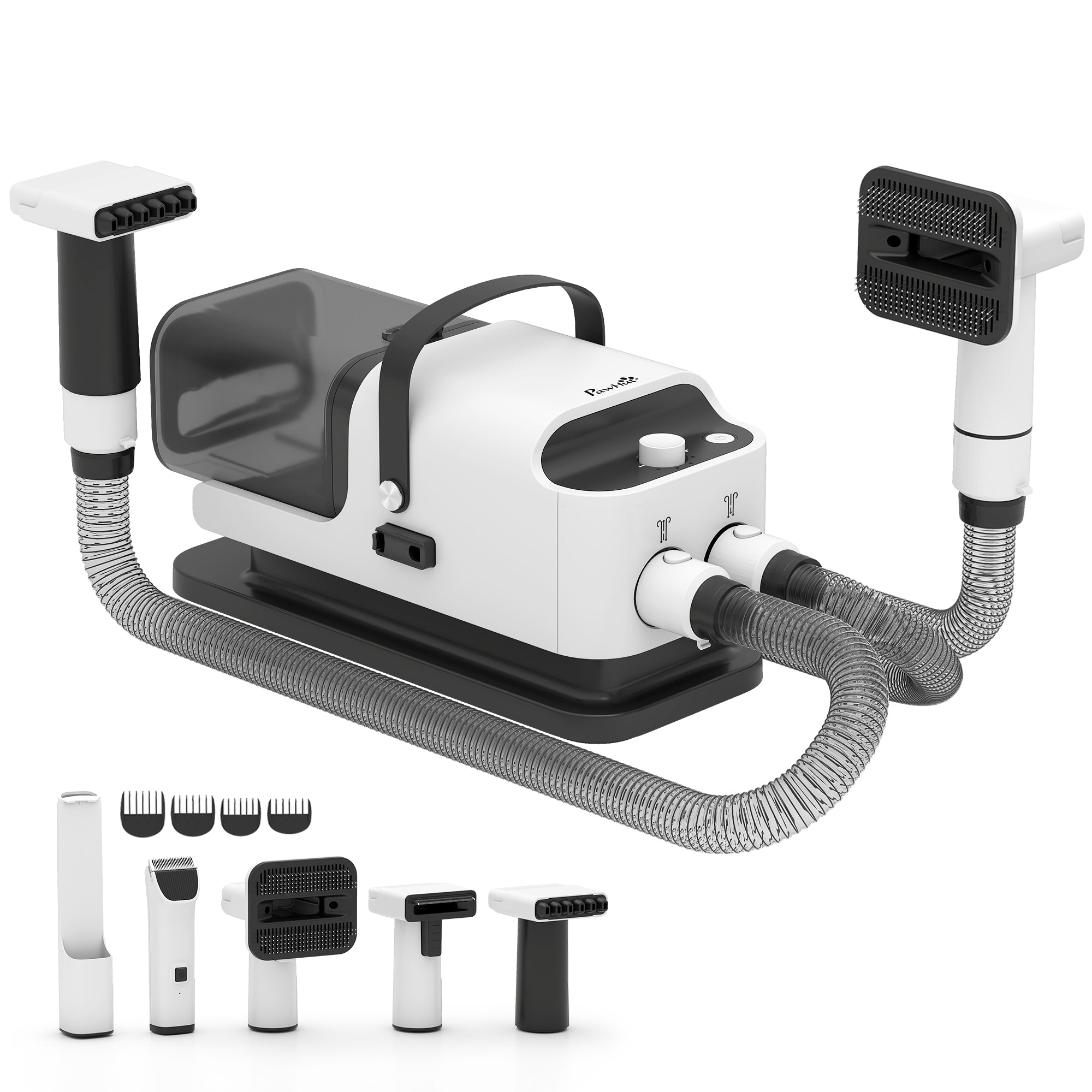 5 in 1 Dog Grooming Vacuum & Dryer w/ Clipper, 1.8L Canister, 4 Modes Blow Temperature