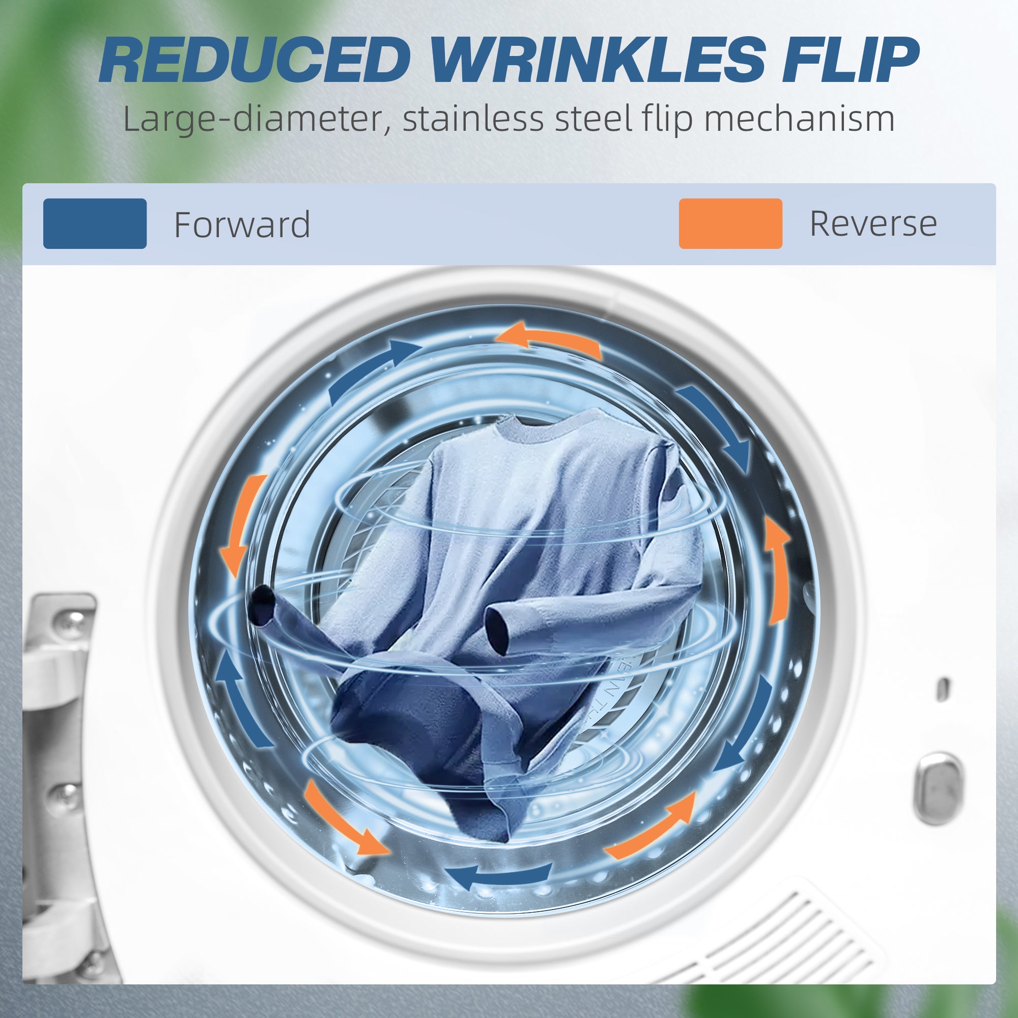 4kg Vented Tumble Dryer with Deodorize, Smart Mode, 800W Compact Tumble Dryer with Stainless Steel Tub, Front Load, for Flat, Home, RVs, White