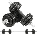 2-in-1 Adjustable Dumbbells Set, 30kg Cast Iron Weights Dumbbells Set with Non-Slip Grip for Strength Training, Weight Lifting, Bodybuilding, Home Gym Workout Equipment for Men & Women