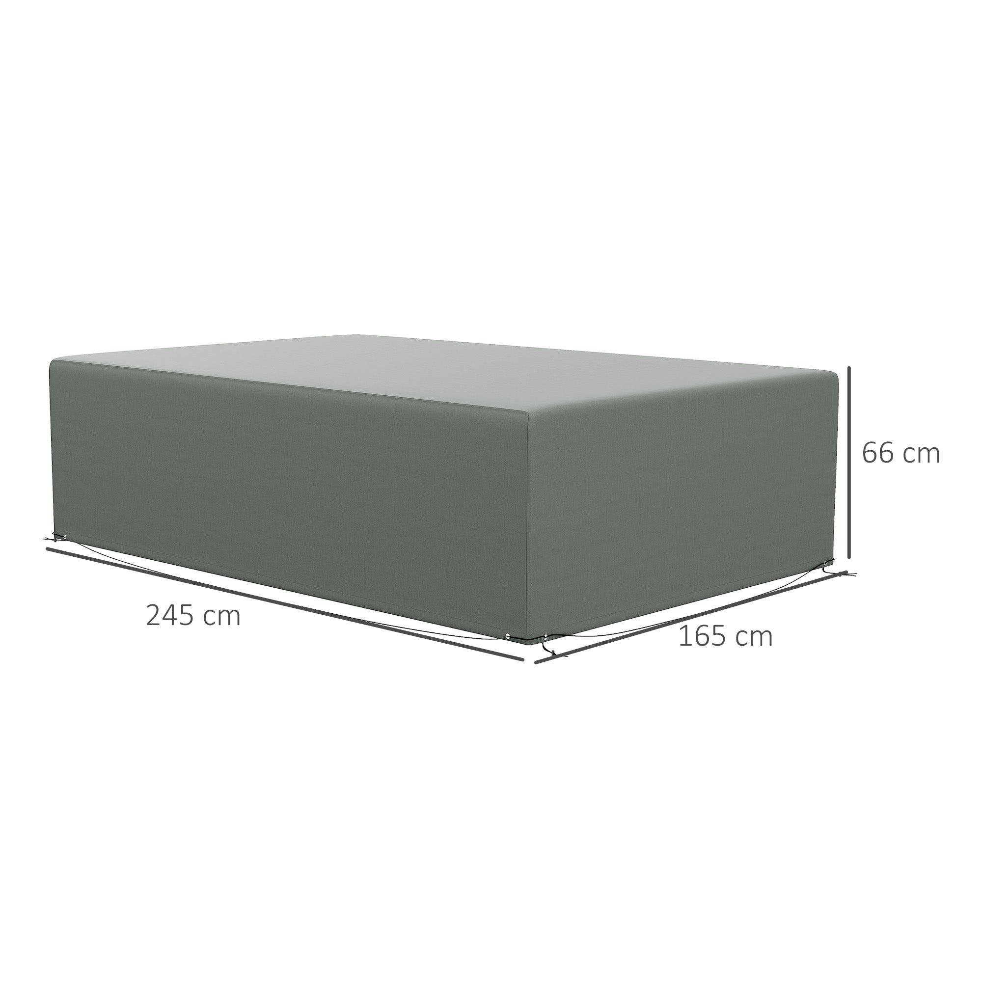 Waterproof Outdoor Garden Table Cover 245x165x66 cm Oxford 600D - Dark Grey
