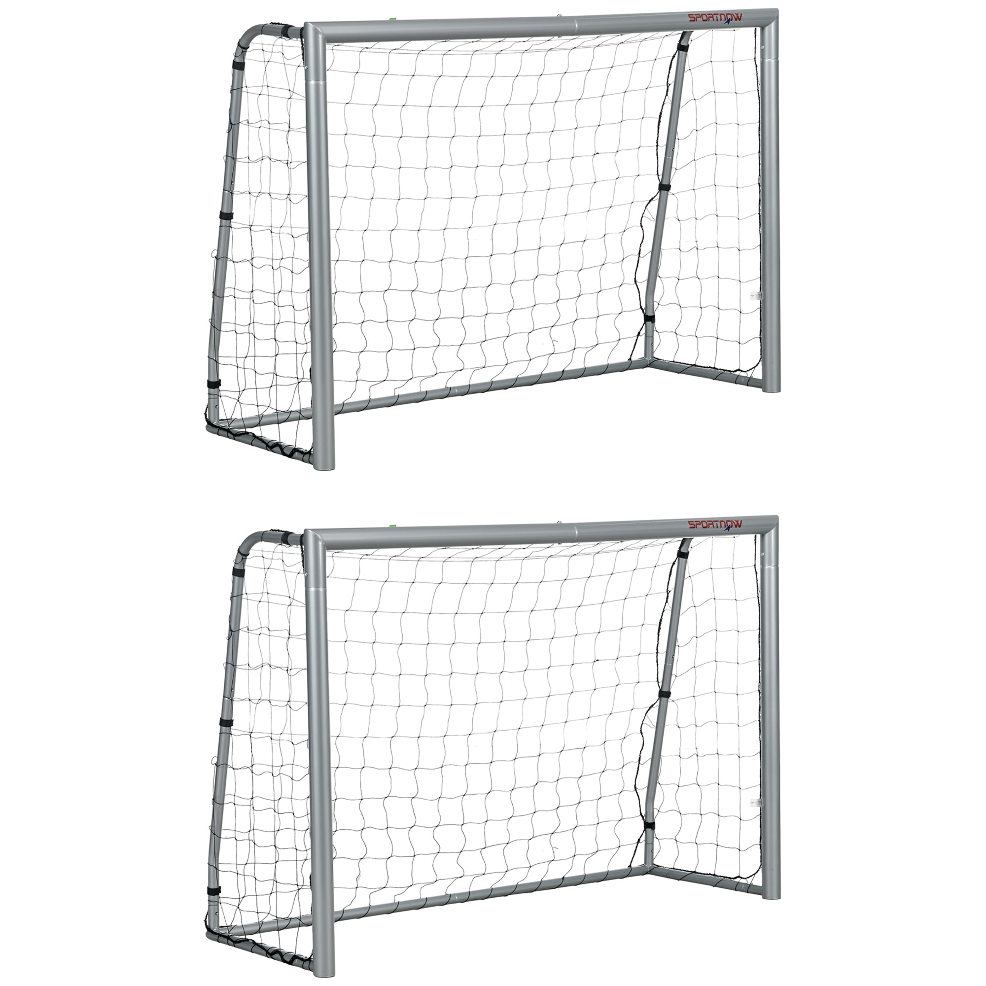 6ft x 4ft Football Goal, Set of 2 Football Net for Garden, Training Goal with Ground Stakes, Steel Frame