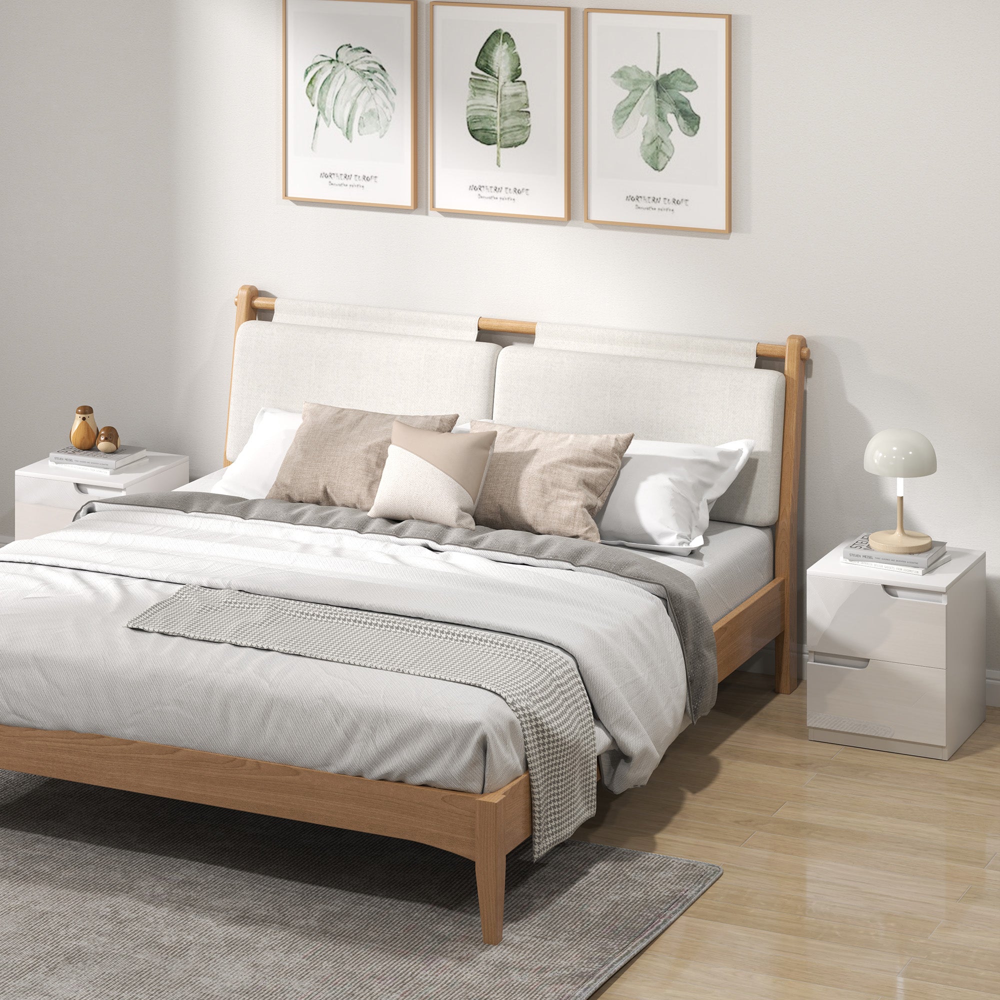 High Gloss Bedside Table Set of 2 - White