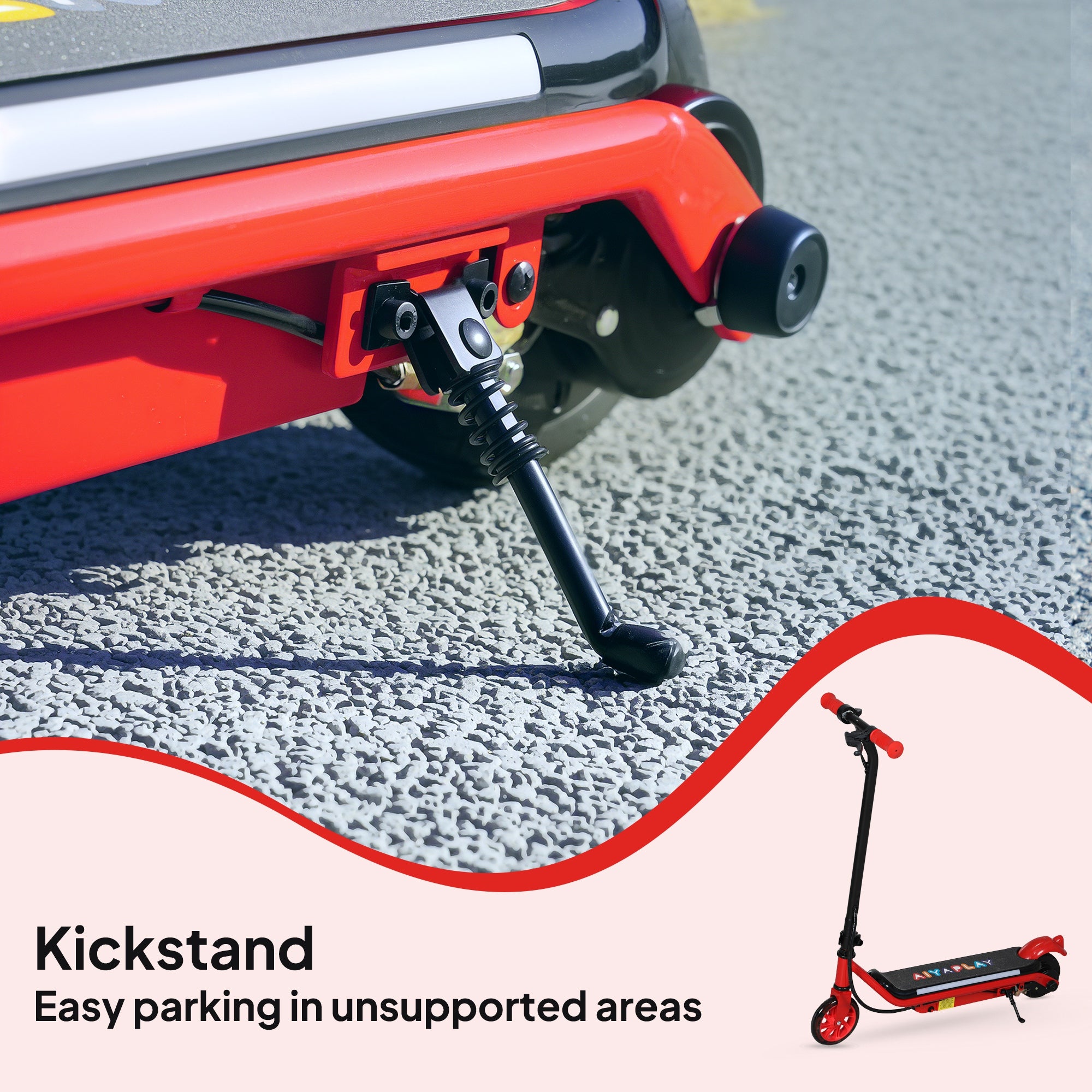 Kids Electric Scooter with Dual Brakes, Flashing Wheels & Lights, 12 KM/H, Ages 6-14 - Red