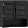 Bathroom Cabinet, Wall Mounted Storage Cabinet with Adjustable Shelves, 60 x 20 x 60 cm, Black