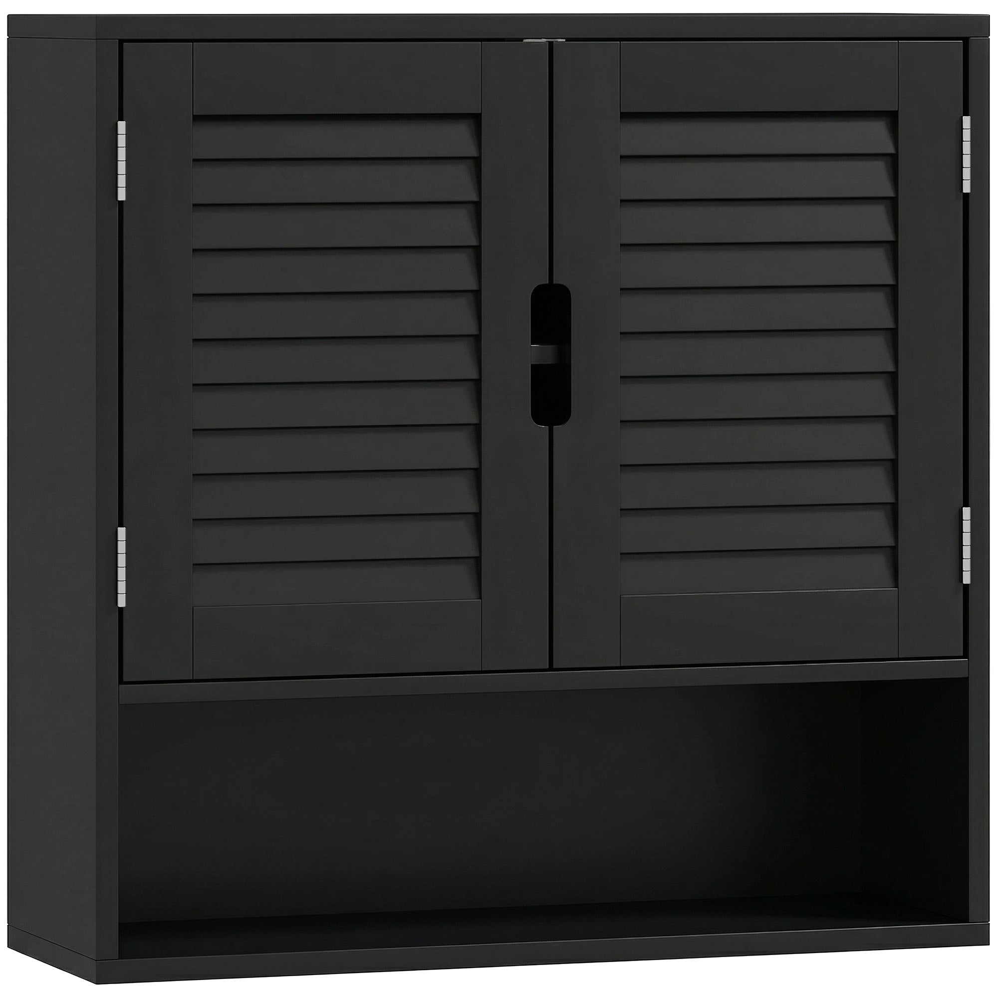 Bathroom Cabinet, Wall Mounted Storage Cabinet with Adjustable Shelves, 60 x 20 x 60 cm, Black