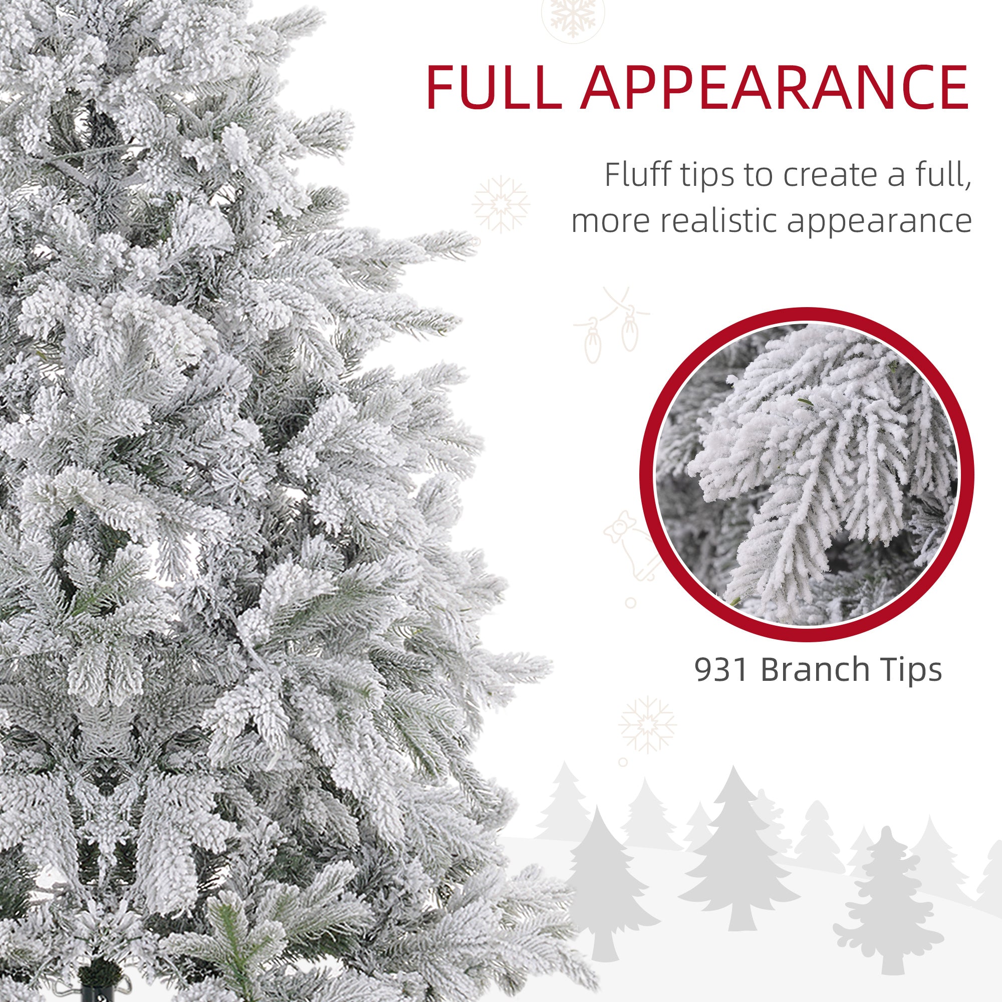 5ft Bushy Snow-Flocked Artificial Christmas Tree, with LED Lights