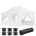 3 x 6m Pop Up Gazebo Set with UPF50+ Sides and Carry Bag - White