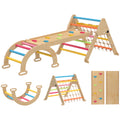 8-in-1 Toddler Climbing Frame, Indoor Play Triangle Set with Slide, Arch and Triangle Ladder, Multicolour
