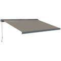 4 Metre Full Cassette Electric Retractable Awning with Remote Control - Light Grey