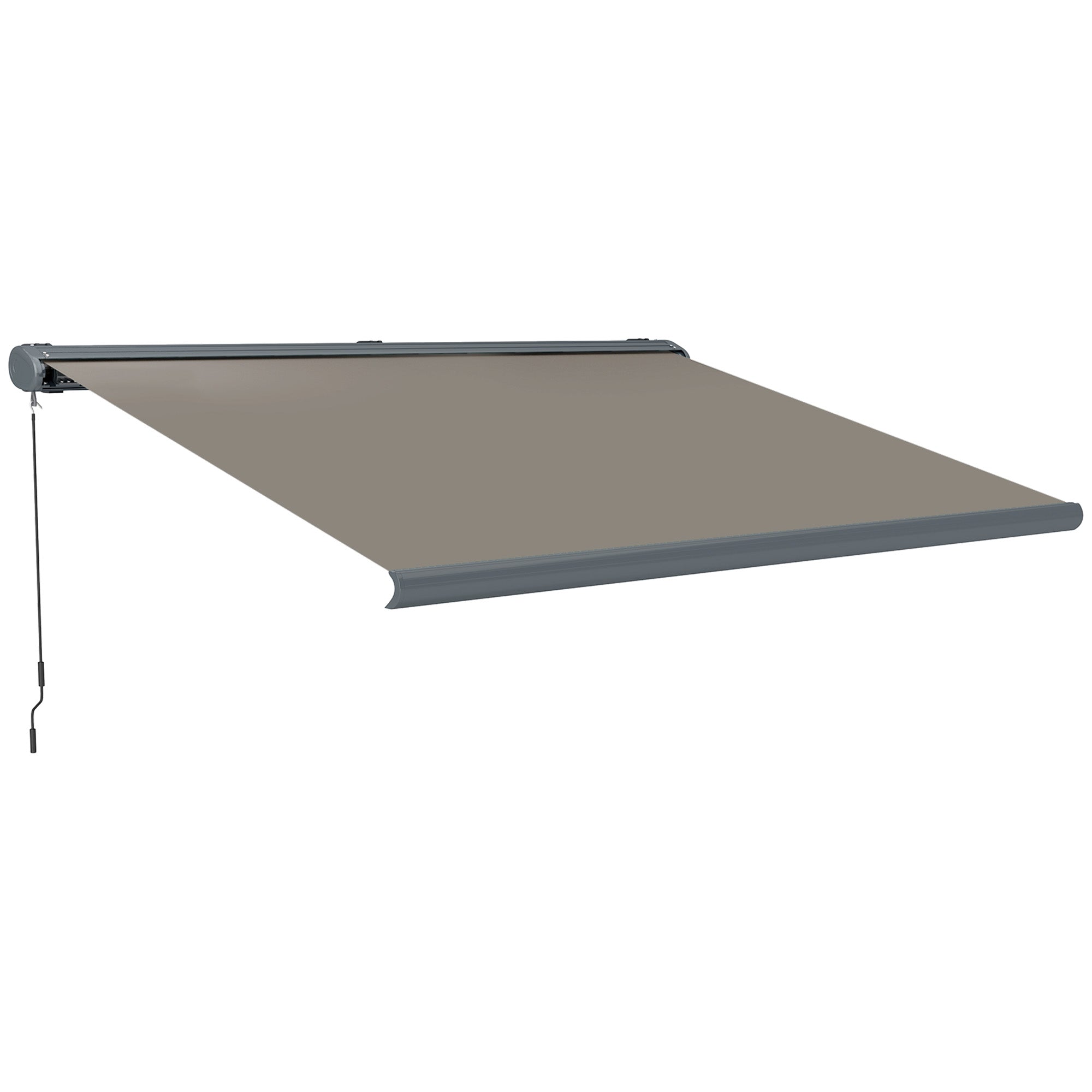 4 Metre Full Cassette Electric Retractable Awning with Remote Control - Light Grey