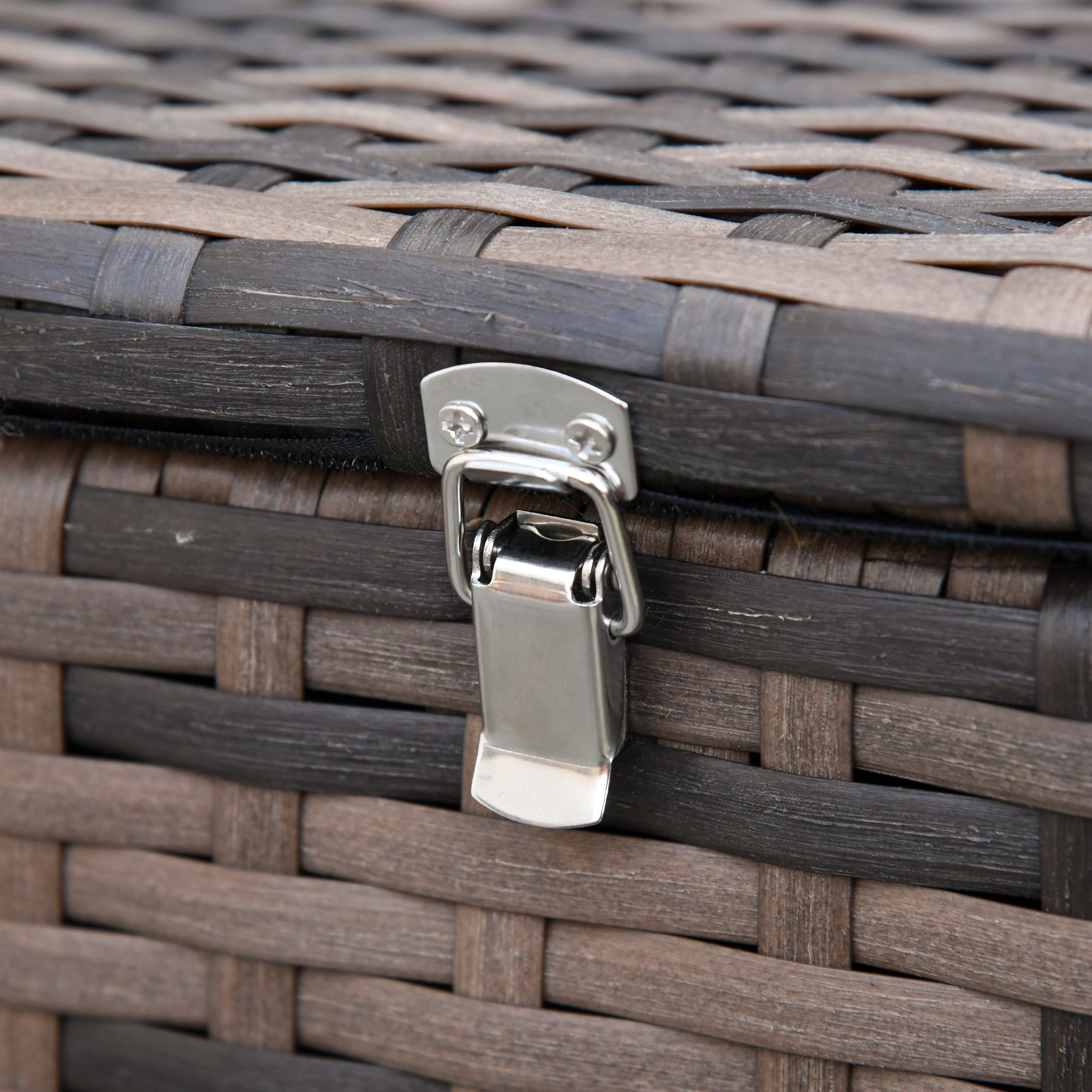 6 Piece Rattan Garden Furniture Set with Storage Table and Cushions - Orange