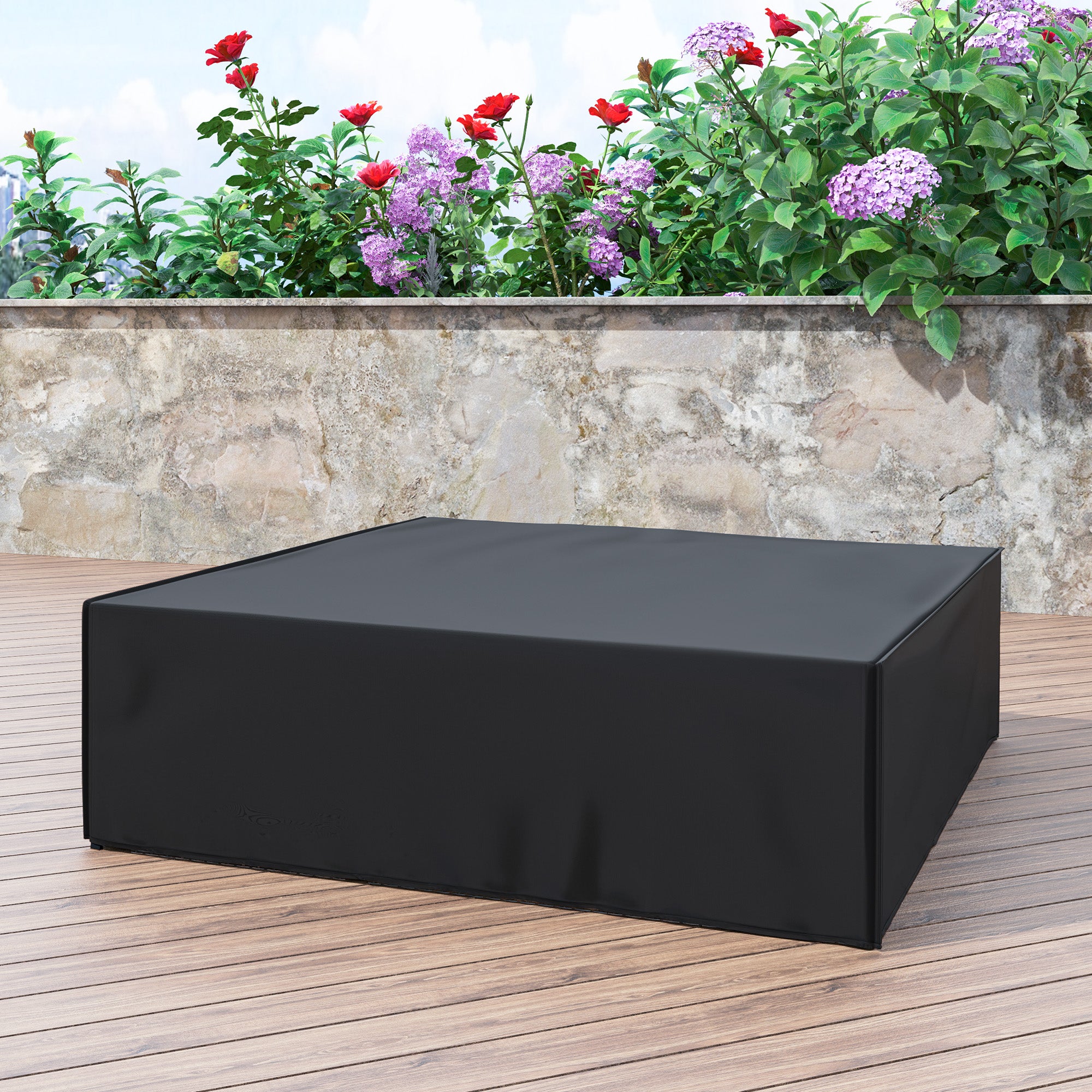 Large Patio Furniture Set Cover 600D Oxford Waterproof Black