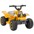 6V Electric Ride-On Quad Bike for Kids 18-36 Months with Headlights - Yellow