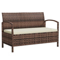 125L Garden Storage Bench with Cushion - Brown