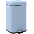 20L Modern Boxy Metal Kitchen Bin with Foot Pedal and Soft-Close Lid - Light Blue