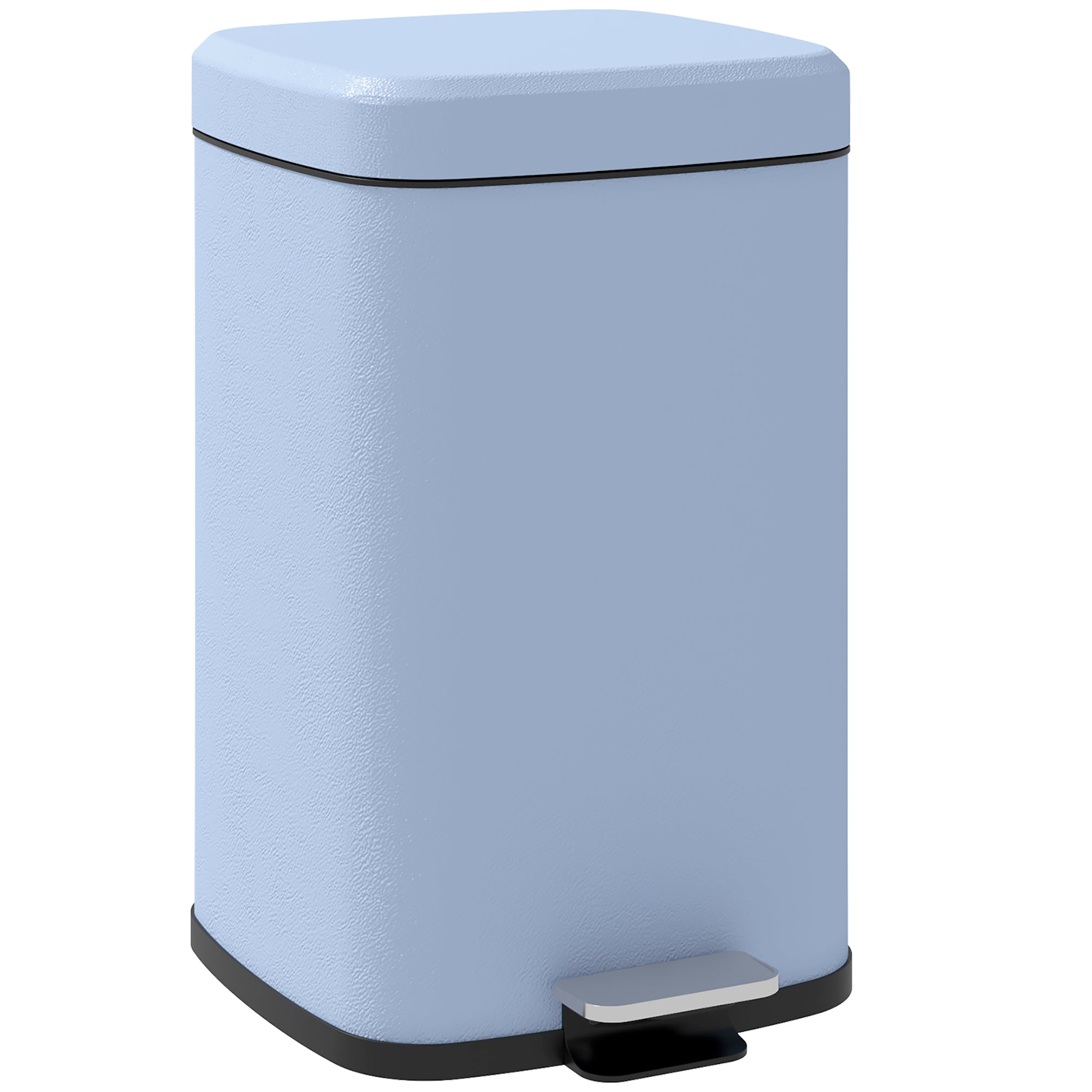 20L Modern Boxy Metal Home Kitchen Bin - Light Blue