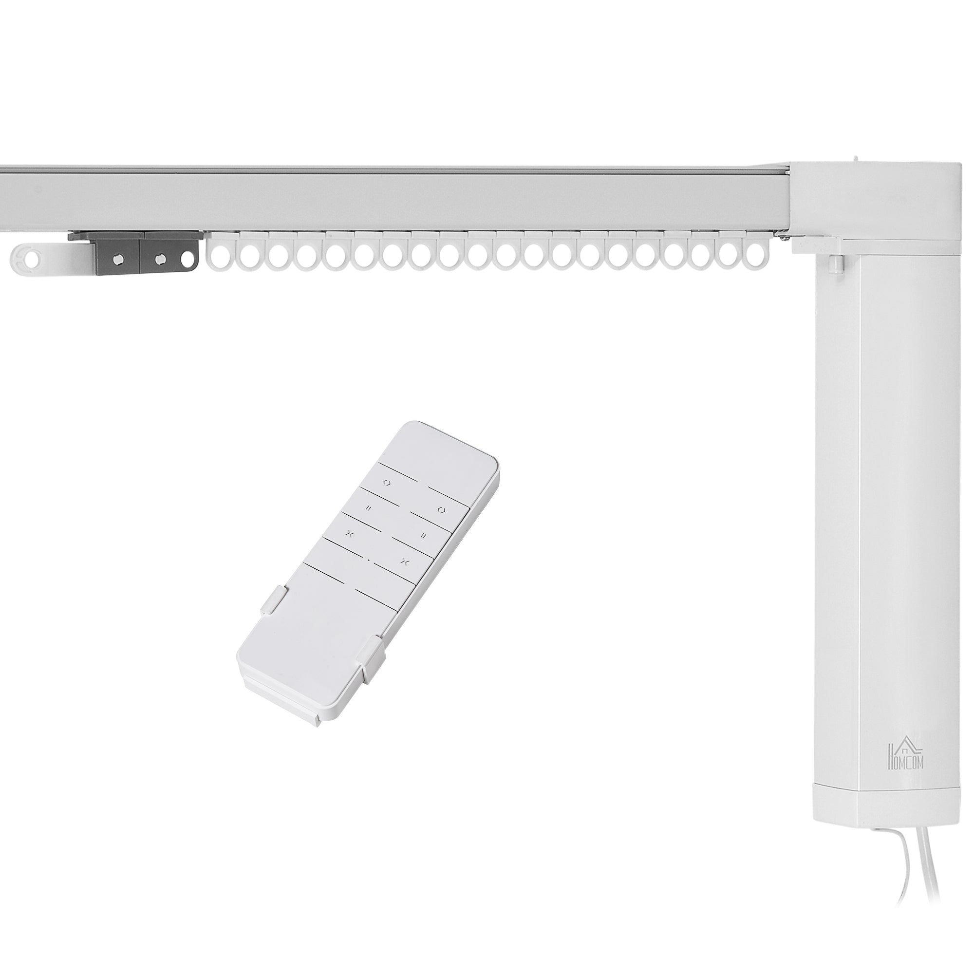 1.95-3.6 Meters Automatic Electric Curtain Track with Remote Alexa Google Voice WiFi App Control 196x5x5cm White