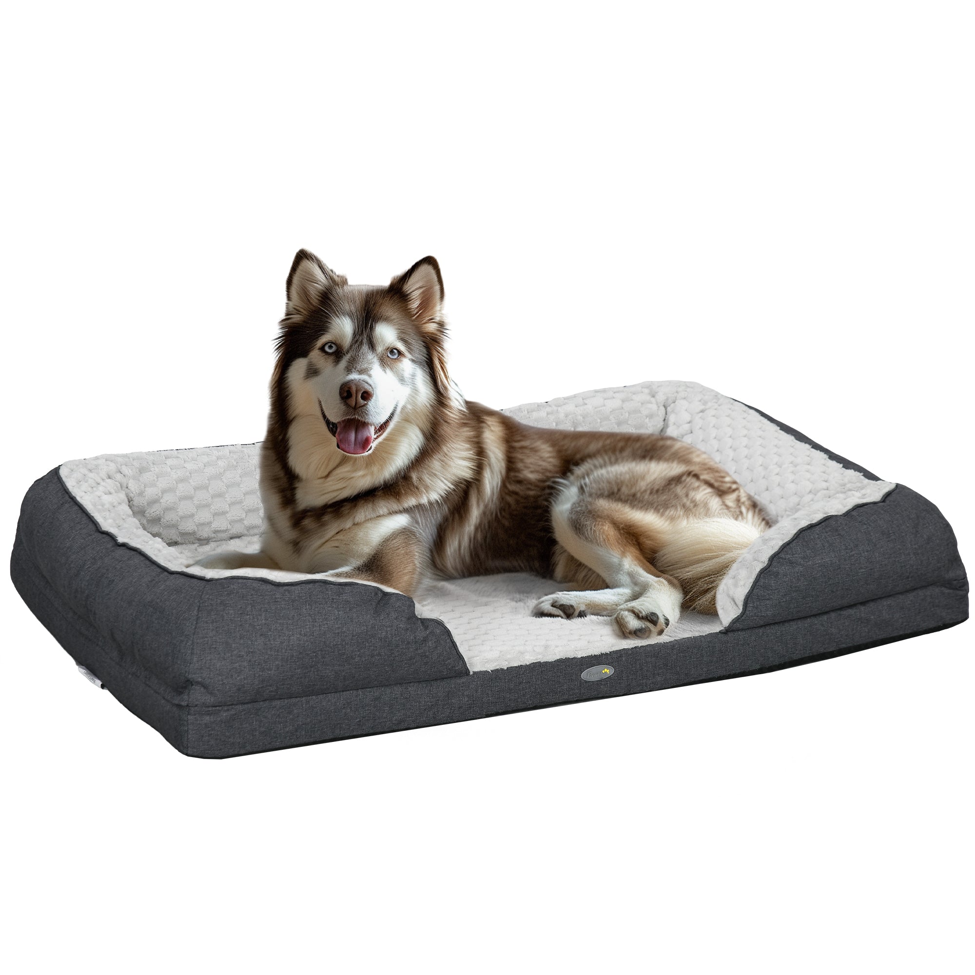 Calming Dog Bed Pet Mattress w/ Removable Cover, Anti-Slip Bottom, for Large Dogs, 120L x 80W x 22Hcm - Charcoal Grey