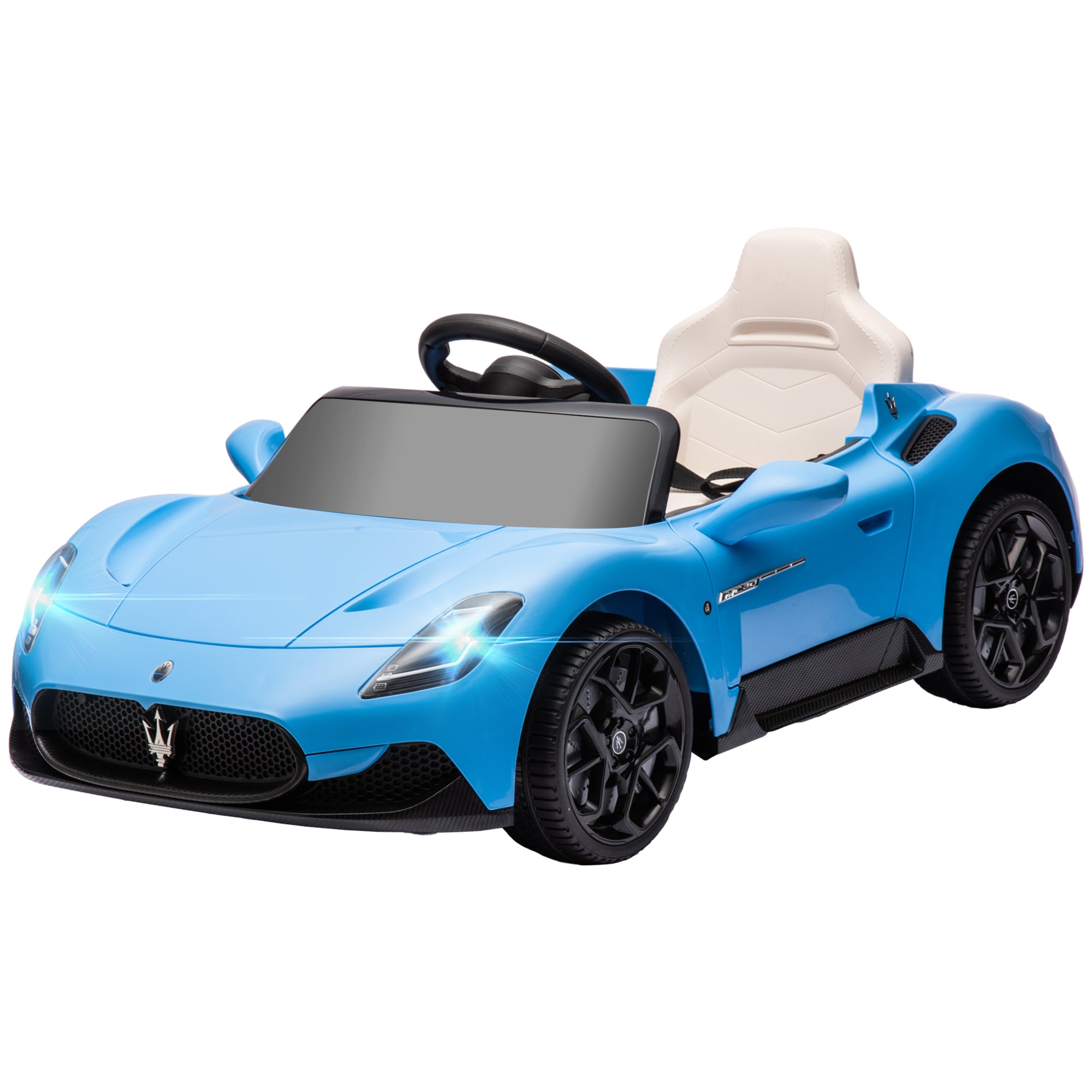 Maserati MC20 Licensed 12V Kids Electric Ride on Car with Remote Control, Spring Suspension, Blue