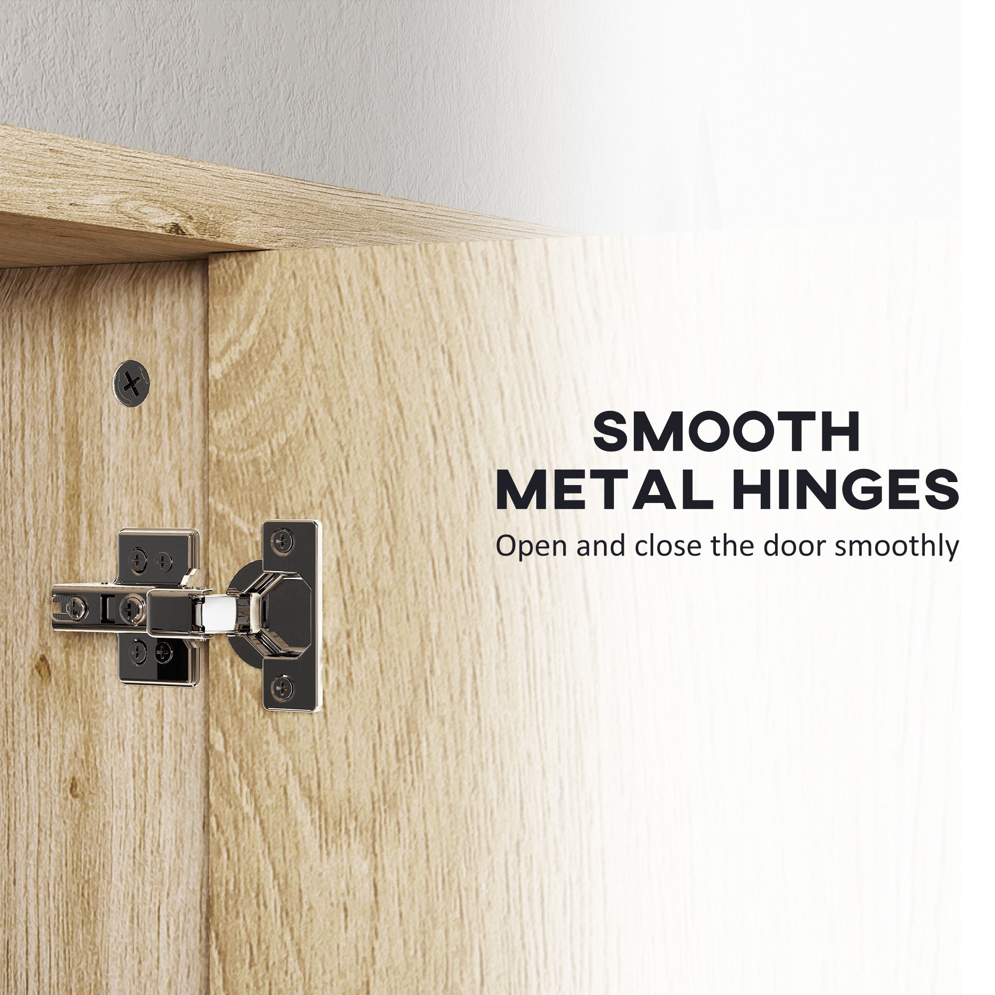 Five-Shelf Mirrored Bathroom Cabinet Wall-Mounted with Wood-Effect Finish