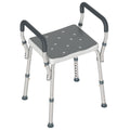 Adjustable 57-69cm Aluminium Frame Bath Seat with EVA Cushion - Silver Tone