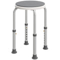 360° Swivel Shower Chair, Height Adjustable Aluminium Shower Stool with Non-Slip Feet for Disabled, Elderly, Grey