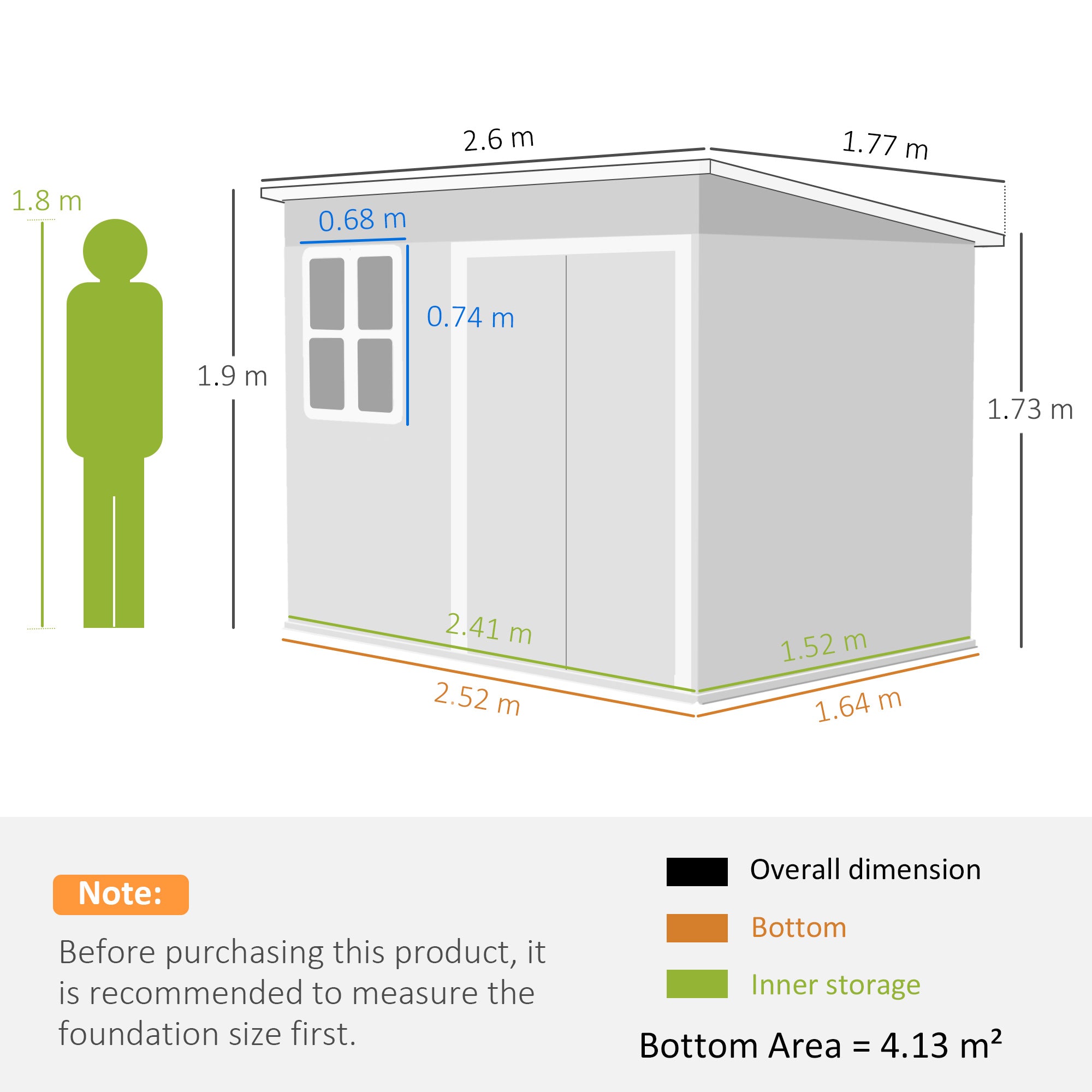 8.5 x 6ft Storage Shed Galvanised Steel Garden Shed, Metal Shed with Foundation Kit, Window, Lockable Wide Doors and Air Vents for Outdoor Patio, Green