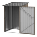 3.3 x 3.4ft Lean To Steel Garden Shed with Locking Door - Brown/Grey