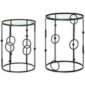HOMCOM Nesting Round Coffee Table Set of 2 - Black