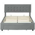 Double Ottoman Bed Frame with Front Drawer Storage - Grey