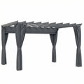 3.6 x 3 m Pergola with Retractable Roof Canopy, Curtains, Aluminium Garden Pergola Gazebo Sun Shade Shelter, Dark Grey