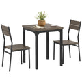 Three-Piece Compact Minimal Dining Set - Grey Wood Grain