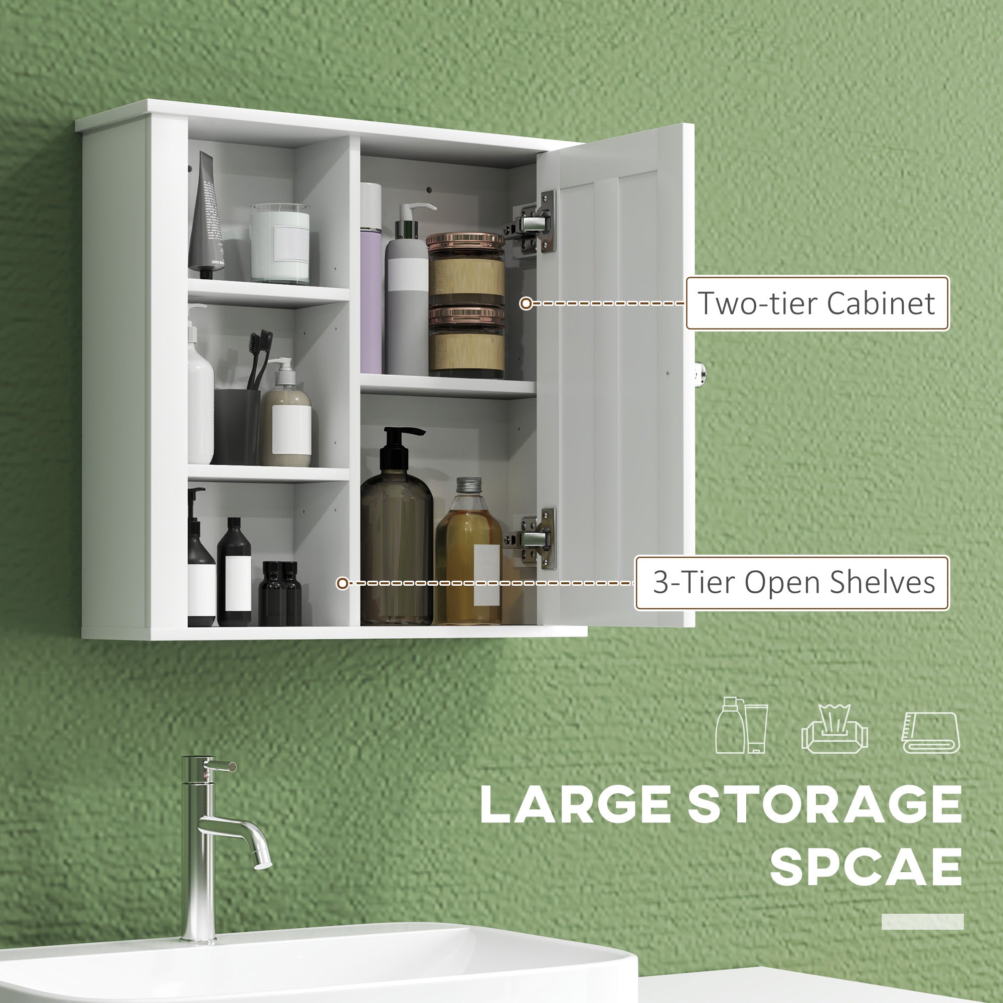 Clean and Simple Bathroom Storage Cabinet - White