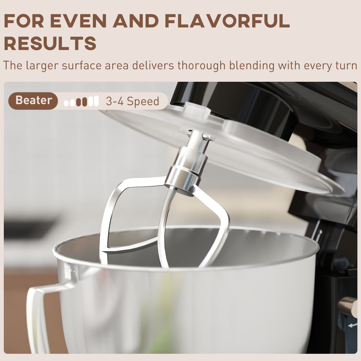 1300W Kitchen Stand Mixer with Accessories 4.5L Bowl - Black