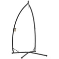 Heavy Duty Steel Hammock Chair Stand with X-Shape Base 150KG Load Capacity - Black