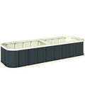 Galvanised Raised Garden Bed, 5 x 2 x 1 ft Metal Planter with Gloves and Folded Edging, Dark Grey