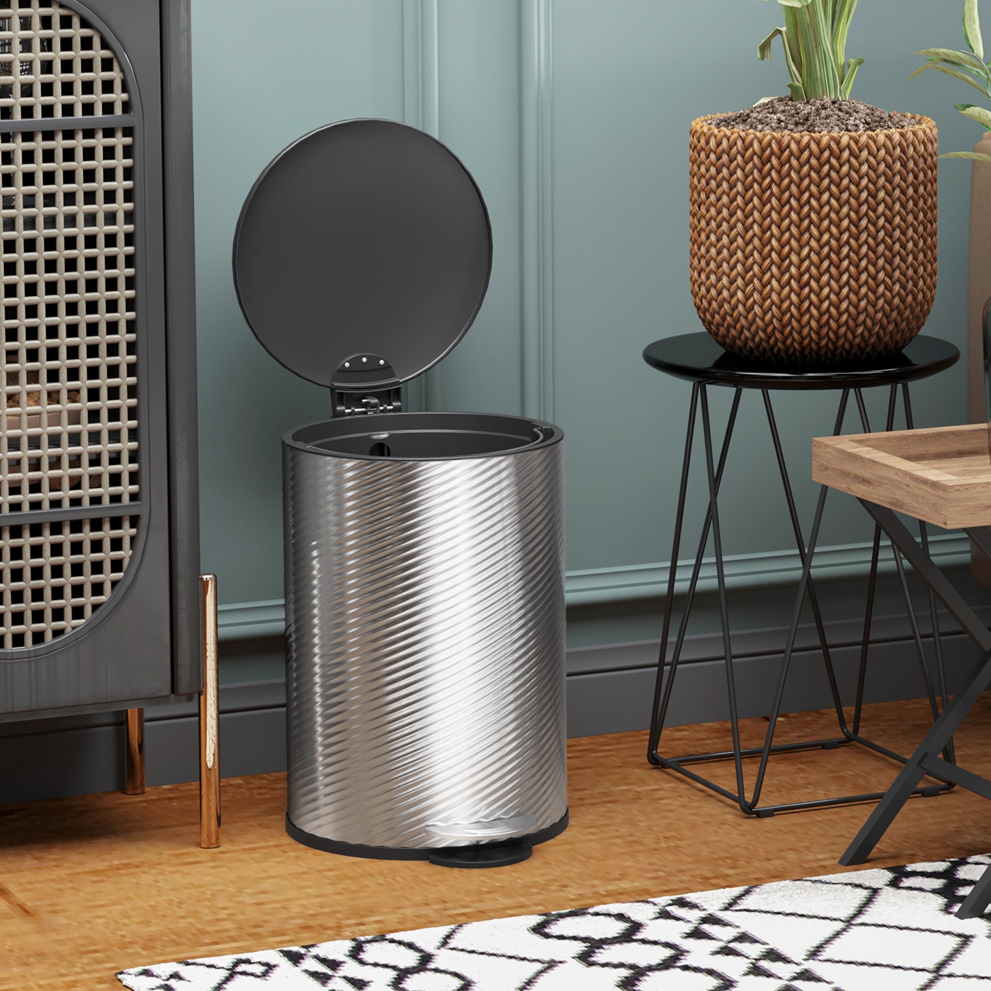 20L Stainless Steel Compact Home Bin